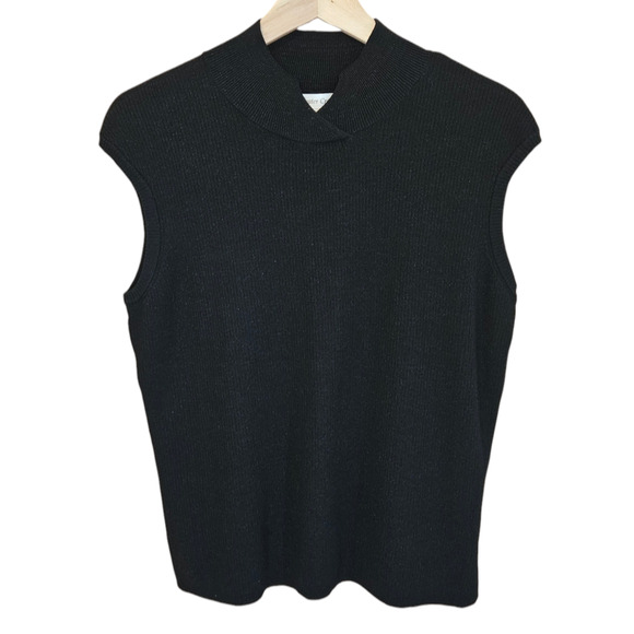 Coldwater Creek Women's Black Silk Blend Sparkle Sleeveless Sweater Size XLarge - Picture 1 of 10